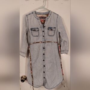 Celebrity Pink Floral Denim Dress